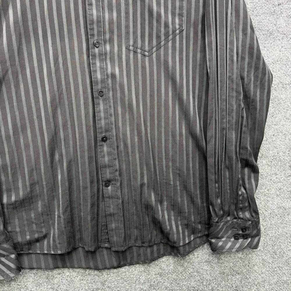 Volcom Slightly Removed Button Shirt Mens XL Black Gray Long Sleeve Casual‎